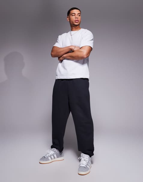 ASOS DESIGN premium heavyweight oversized trackies 400gsm in charcoal - view 1