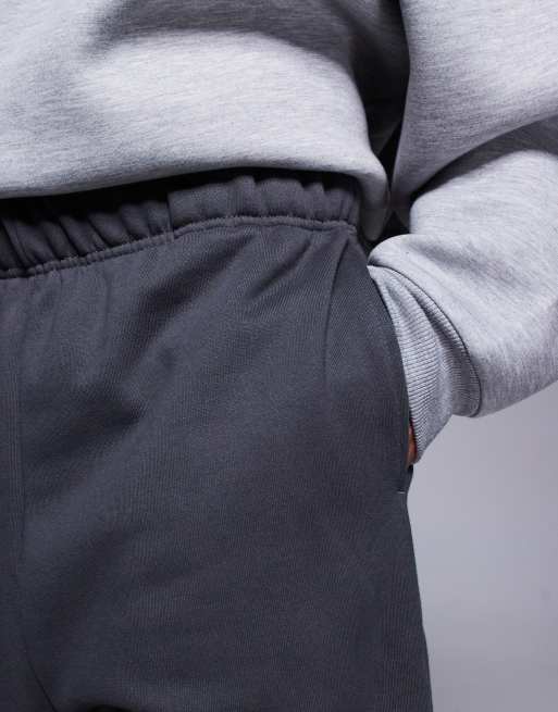 ASOS DESIGN premium heavyweight oversized trackies in 400gsm in washed black, 3 of 5