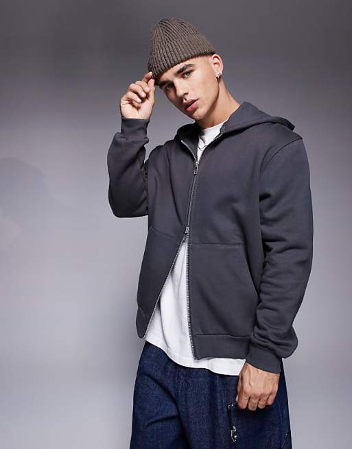 ASOS DESIGN Premium heavyweight oversized zip through hoodie ASOS DESIGN Premium heavyweight oversized zip through hoodie