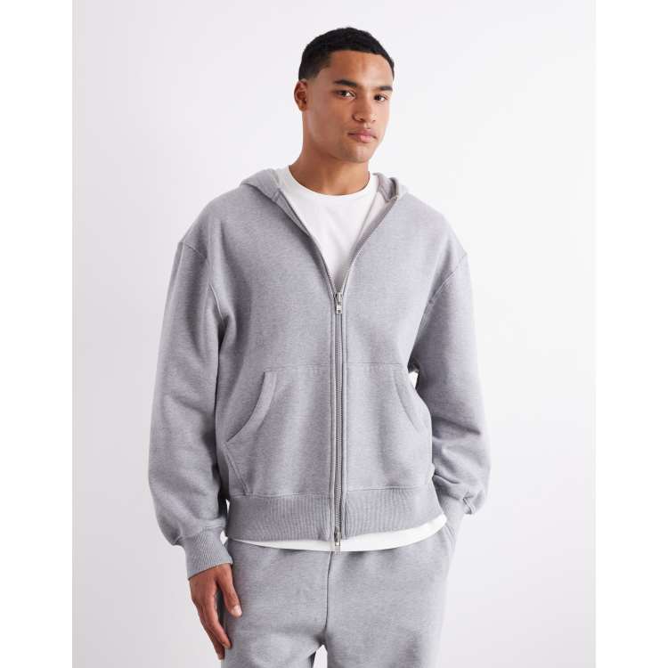 ASOS DESIGN premium heavyweight oversized zip up hoodie in