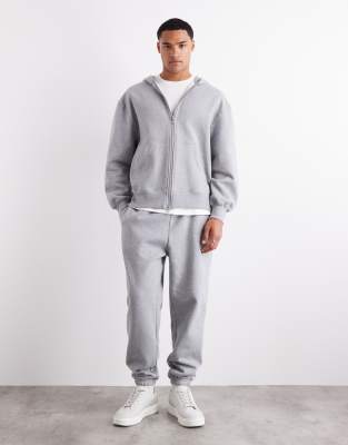 Asos Design Premium Heavyweight Extreme Oversized Zip Up Hoodie In Blue