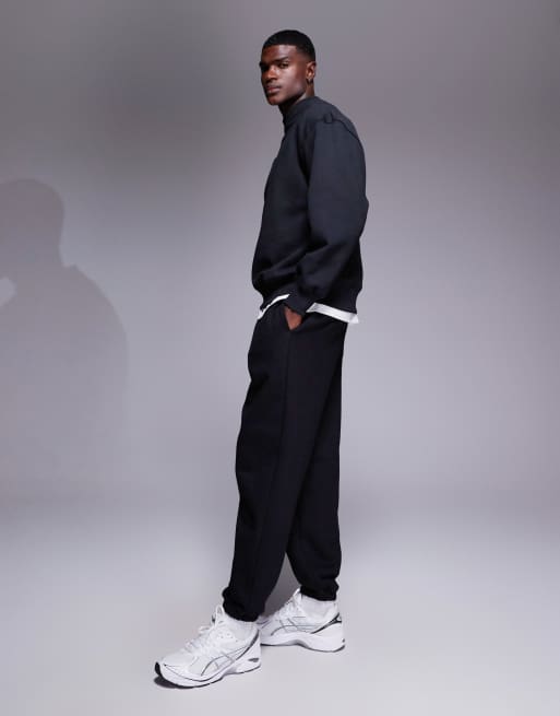 ASOS DESIGN premium heavyweight relaxed jogger in 400gsm in black