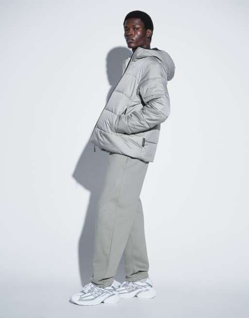 ASOS DESIGN premium heavyweight slim balloon jogger in dried sage, 2 of 5