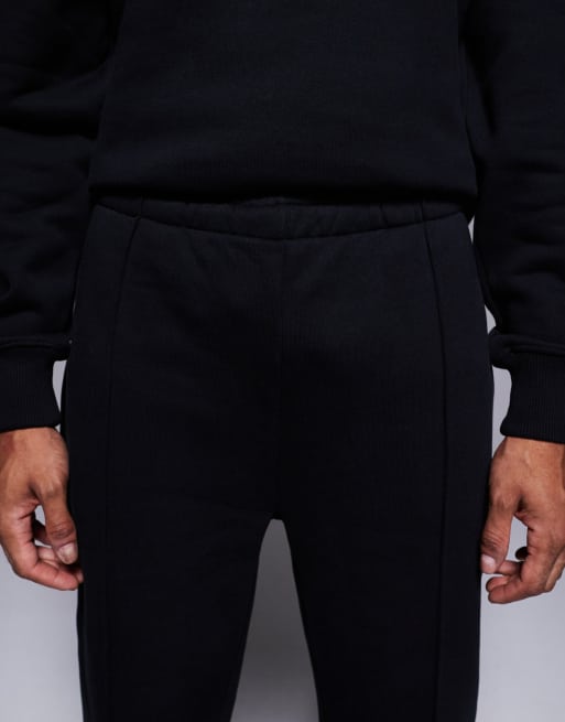 ASOS DESIGN premium heavyweight slim fit sweatpants in 400gsms in black, 5 of 5