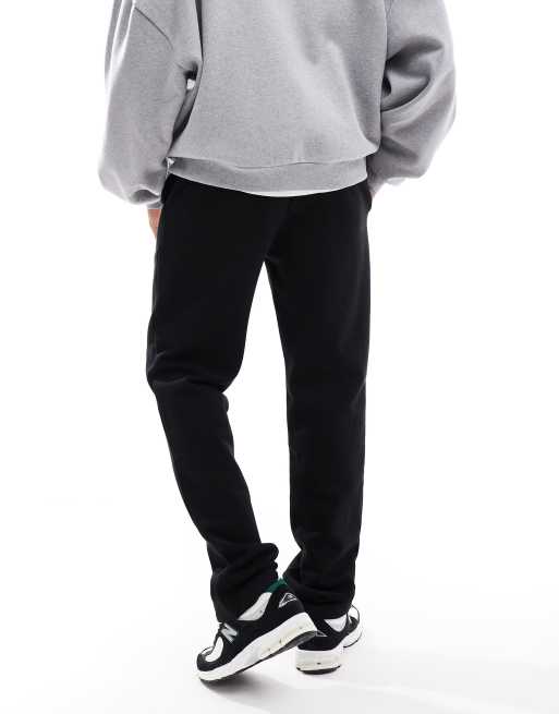 ASOS DESIGN premium heavyweight straight leg joggers 400gsm in black - BLACK, 4 of 5