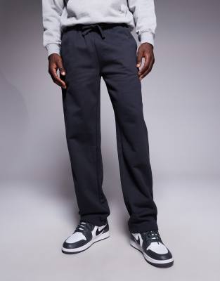 Asos Design Premium Heavyweight Straight Leg Sweatpants 400gsm In Gray