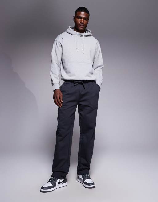 ASOS DESIGN premium heavyweight straight leg sweatpants 400gsm in charcoal