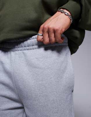 ASOS DESIGN premium heavyweight straight leg sweatpants 400gsm in heather gray