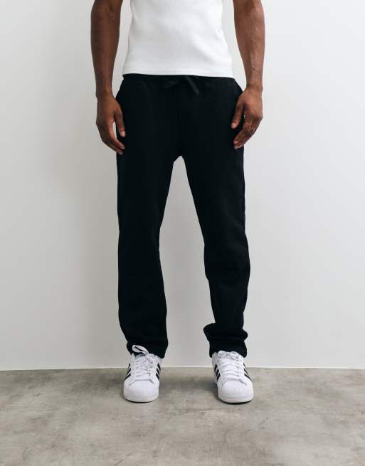 ASOS DESIGN premium heavyweight straight leg sweatpants in 400gsm black , 2 of 5