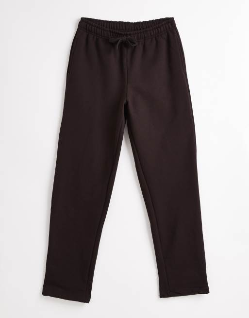 ASOS DESIGN premium heavyweight straight leg sweatpants in 400gsm brown, 6 of 6