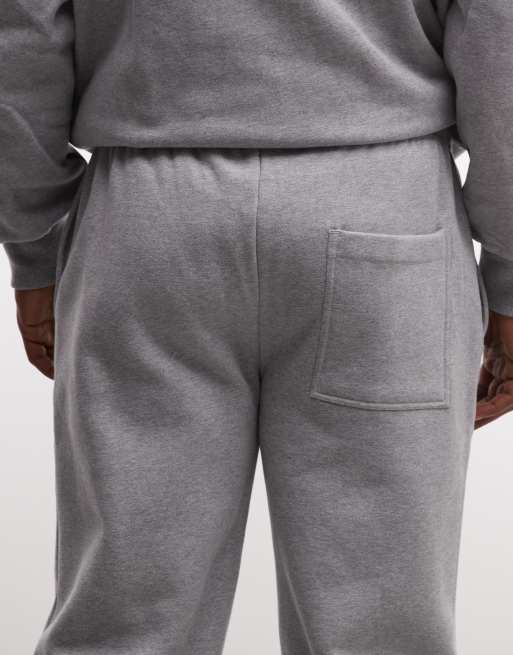 ASOS DESIGN premium heavyweight straight leg sweatpants in 400gsm heather gray, 5 of 5