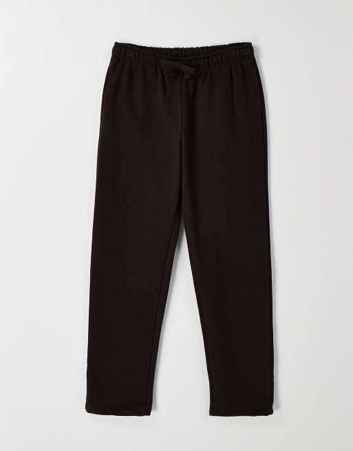 ASOS DESIGN premium heavyweight straight leg sweatpants in brown
