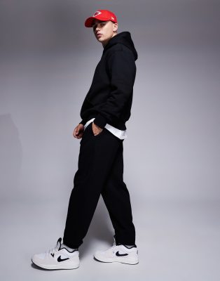ASOS DESIGN ASOS DESIGN premium heavyweight tapered joggers 400gsm in black