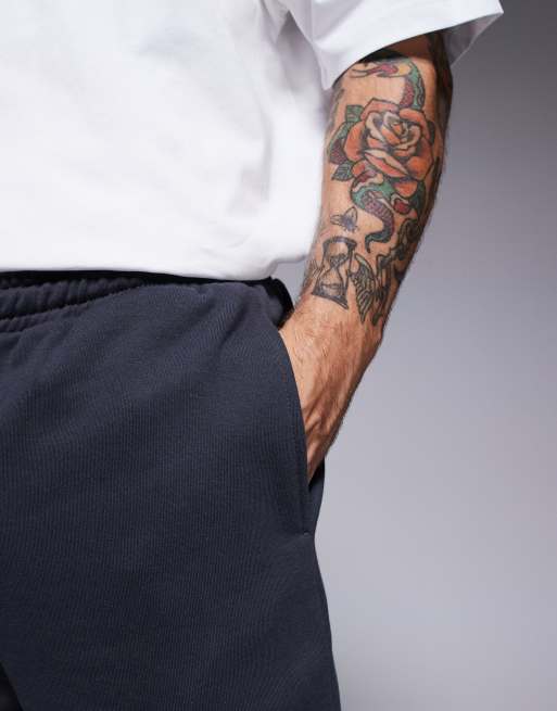 ASOS DESIGN premium heavyweight tapered joggers in 400gsm in charcoal, 4 of 5