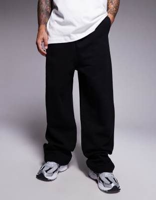 Asos Design Premium Heavyweight Wide Leg Sweatpants 400gsm In Black