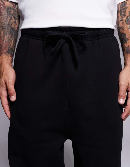 ASOS DESIGN premium heavyweight wide leg sweatpants 400gsm in black