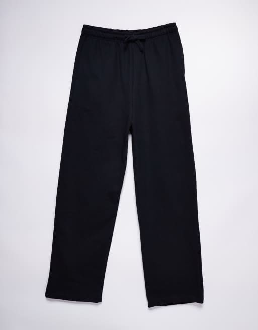 ASOS DESIGN premium heavyweight wide leg sweatpants 400gsm in black