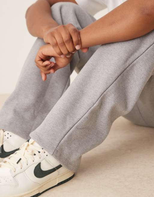 ASOS DESIGN premium heavyweight wide leg sweatpants 400gsm in gray heather