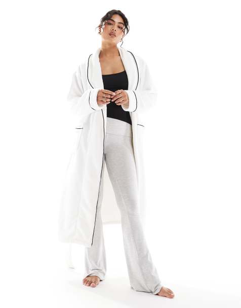 ASOS DESIGN - Premium - Hvid superblød midikåbe i fleece - view 1