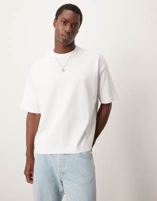 ASOS DESIGN premium interlock boxy oversized t-shirt in black - view 1