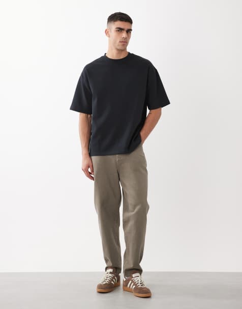 ASOS DESIGN premium interlock oversized t-shirt in black - view 1