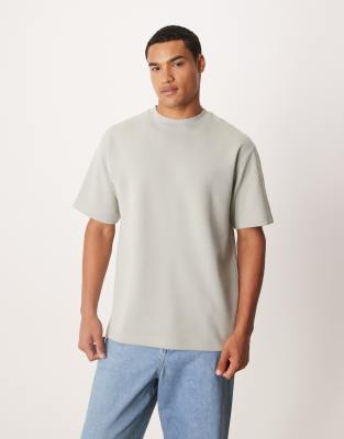 Asos Design Premium Interlock Relaxed T-shirt In Blue