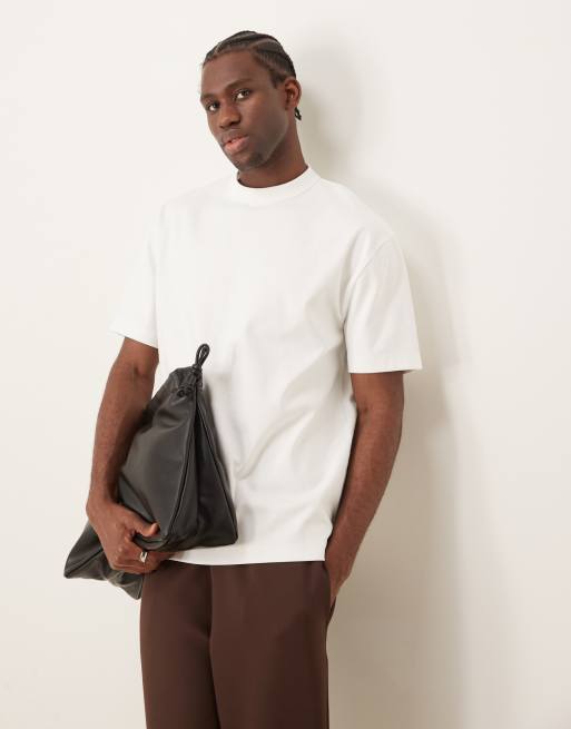 ASOS DESIGN premium interlock relaxed t-shirt in white, 3 of 4