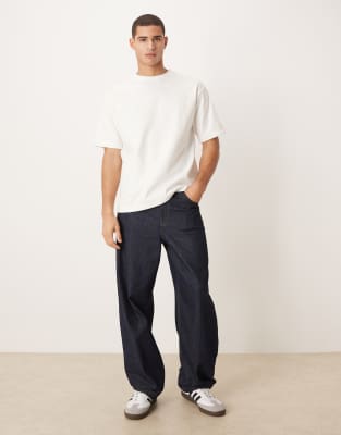 Asos Design Premium Interlock Oversized T-shirt In White