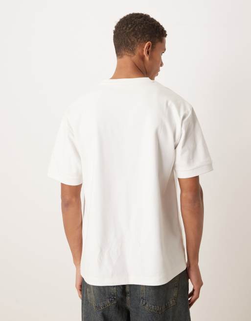 ASOS DESIGN - Premium interlock ruimvallend T-shirt in wit, 3 van 5