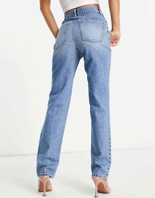 ASOS DESIGN - Premium - Jeans med lige ben og mellemhøj talje i mellemvasket bomuldsblanding, 3 af 4