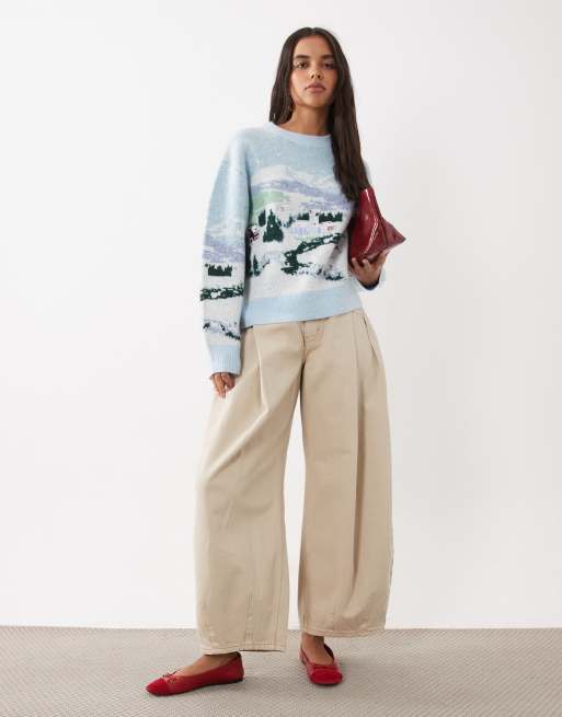 ASOS DESIGN premium jersey bordado con paisaje en azul, 2 de 4
