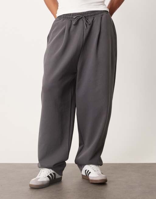 ASOS DESIGN – Premium – Jogginghose aus schwerem Material in Anthrazit mit weitem Bein, 400 g/m², 3 von 5