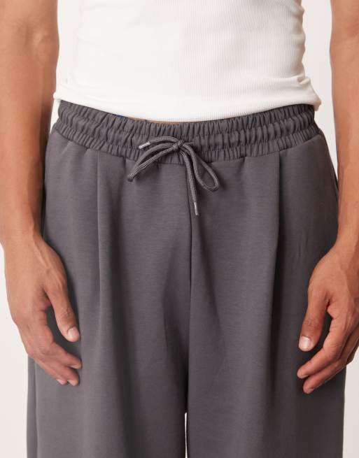 ASOS DESIGN – Premium – Jogginghose aus schwerem Material in Anthrazit mit weitem Bein, 400 g/m², 4 von 5