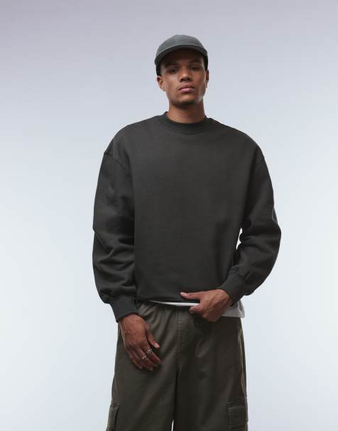 ASOS DESIGN – Premium – Kakifärgad, kraftig sweatshirt i oversize, 400 gsm - view 1