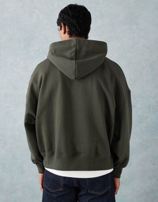 ASOS DESIGN – Premium – Kakigrön, kraftig huvtröja i extra oversize, 400gsm, 2 av 5