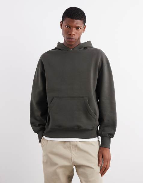 ASOS DESIGN – Premium – Kakigrön, kraftig huvtröja i oversize, 400gsm - view 1