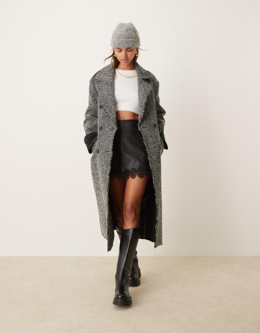 ASOS Design – Premium – Kappa i dad-modell och fiskbensmönster