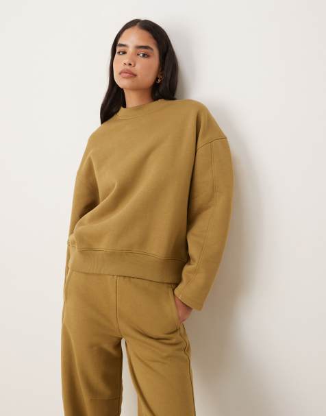 ASOS DESIGN - Premium - Kiksefarvet kraftig 500 grams sweatshirt med kokonærmer - view 1