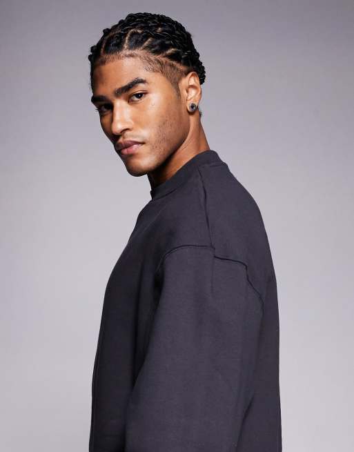 ASOS DESIGN - Premium - Koksgrå oversized sweatshirt i kraftigt stof på 400 gsm, 4 af 5
