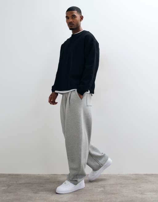 ASOS DESIGN premium kraftig, ekstremt oversized henley i sort, 2 af 9