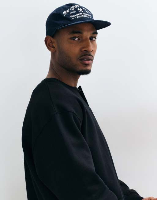 ASOS DESIGN premium kraftig oversized Henley i sort, 5 af 9