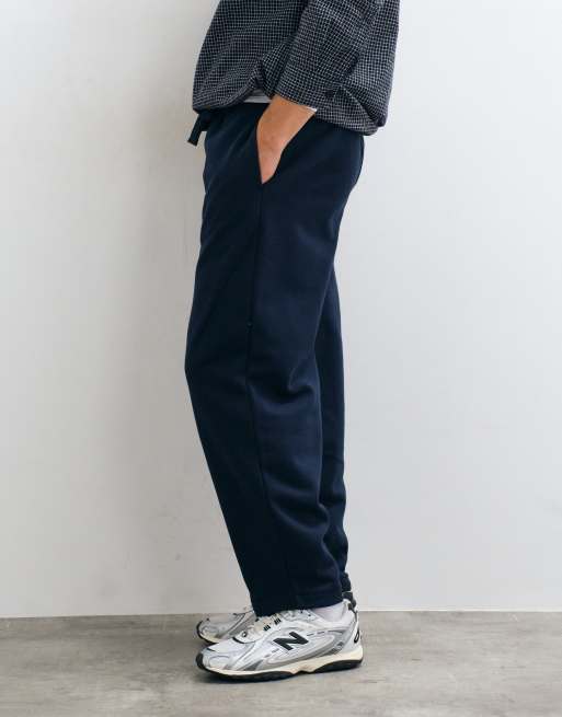 ASOS DESIGN premium kraftiga smala ballongjoggers i marinblått, 4 av 10