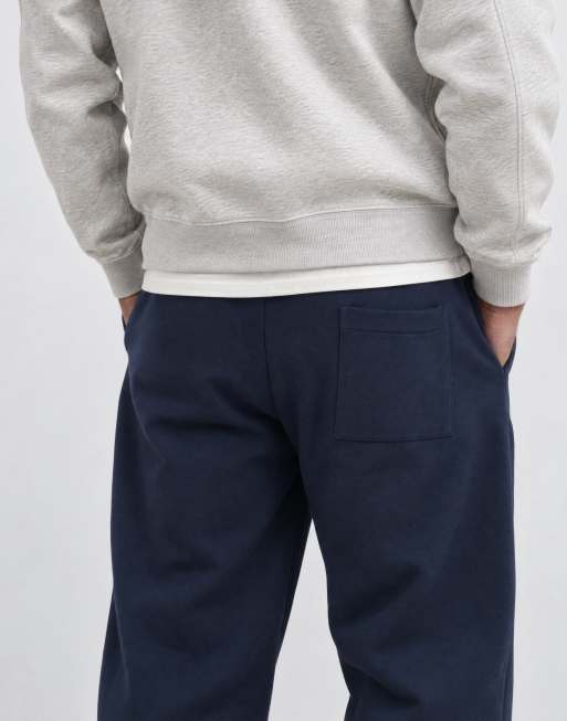 ASOS DESIGN premium kraftiga smala ballongjoggers i marinblått, 7 av 10