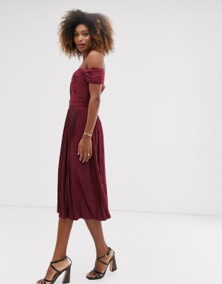 asos bardot midi dress