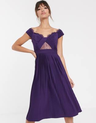 asos purple midi dress