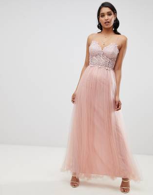 maxi dress with lace top