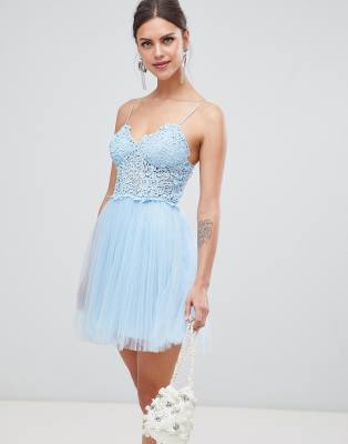 asos blue tulle dress