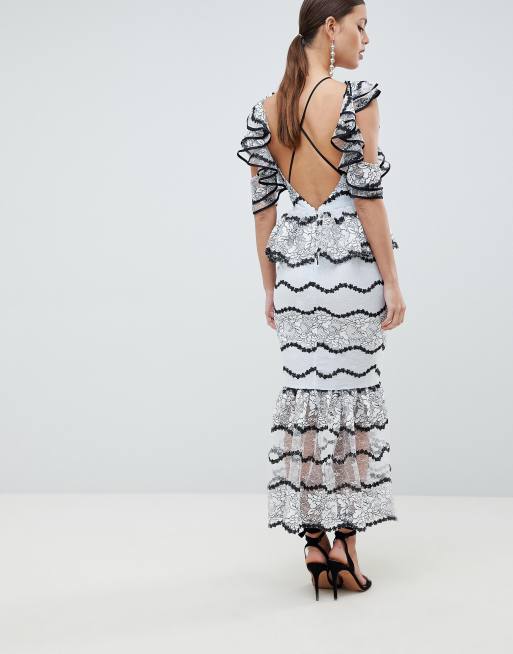 Asos design shop premium lace midi