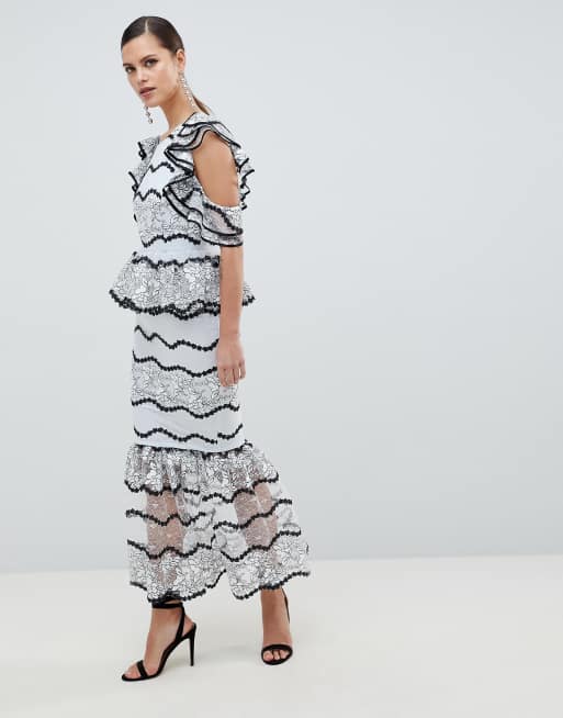 Asos design premium lace best sale midi dress