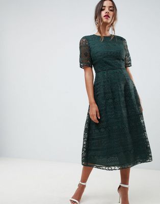 asos design lace midi dress